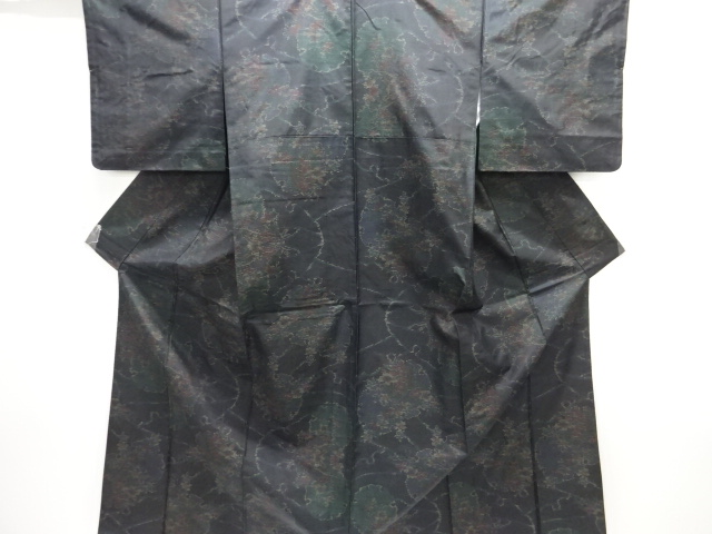 JAPANESE KIMONO / DORO OSHIMA TSUMUGI / WOVEN FLOWER
